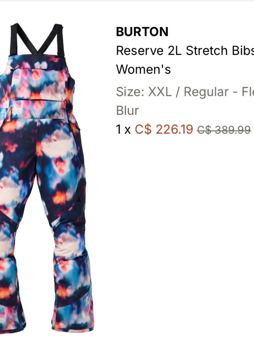 Burton XXL bib snow pants